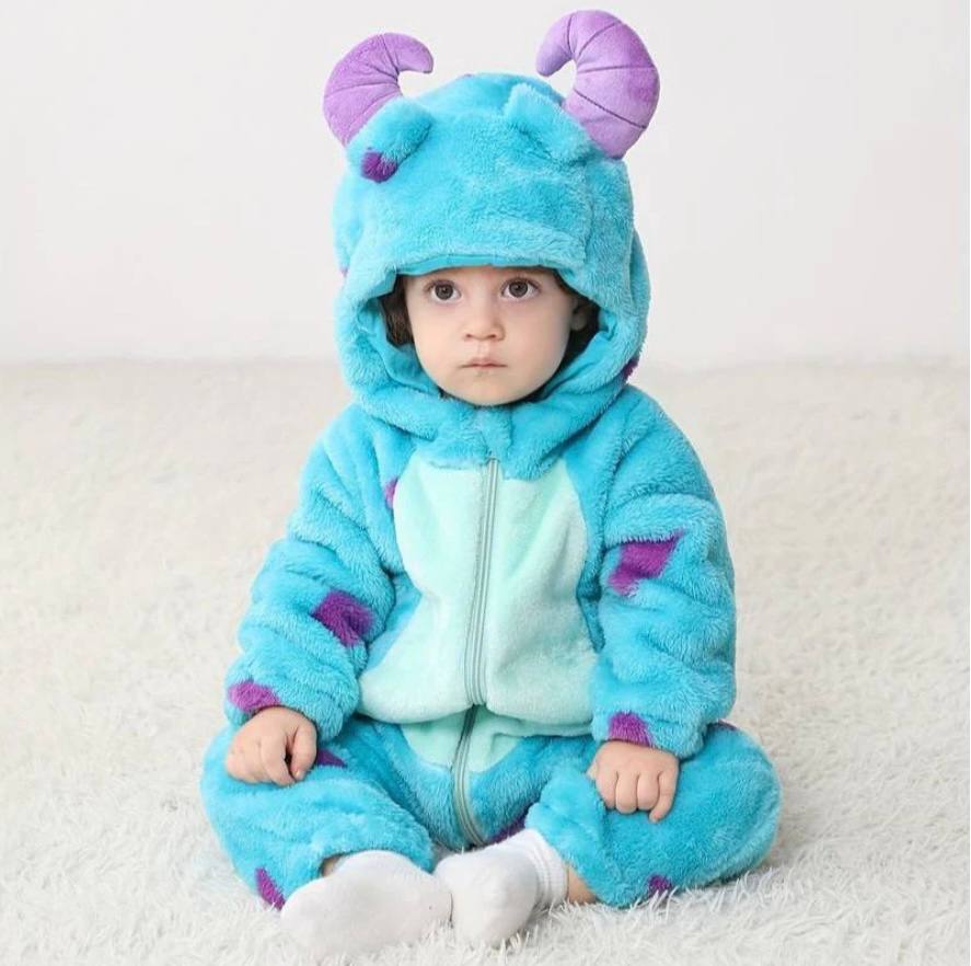 Pijama Enterizo Cálido de Forro Polar con Animales para Niños