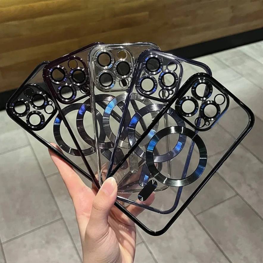 Funda Protectora Delgada para Teléfono con Acento de Metal de Lujo