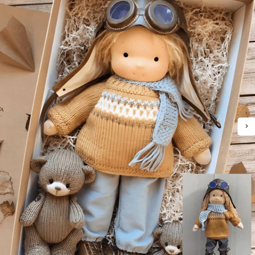 Muñeca Artesanal de Algodón Natural, Juguete de Juego Suave