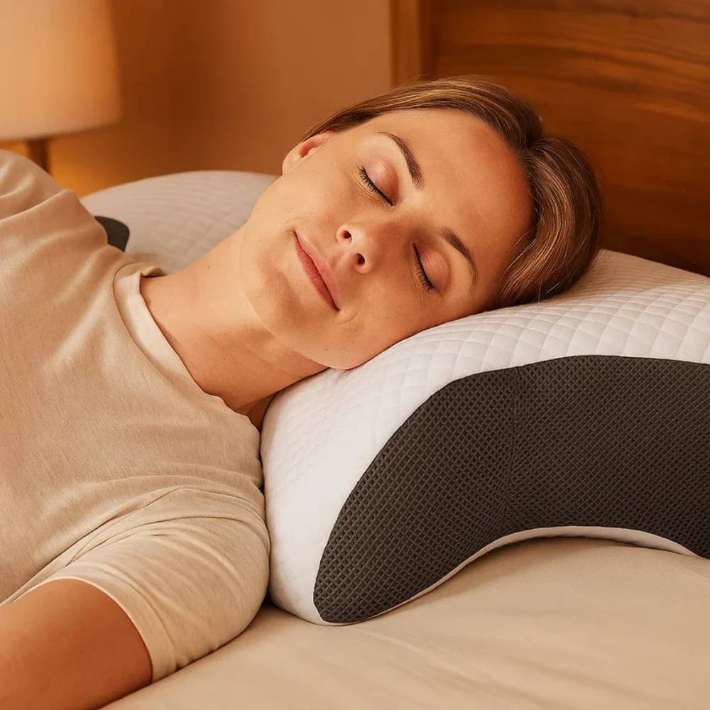 Almohada cervical contorneada para un sueño confortable