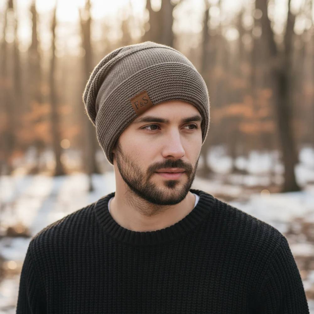 Gorro acogedor de invierno para hombre, gorro cálido de punto suave