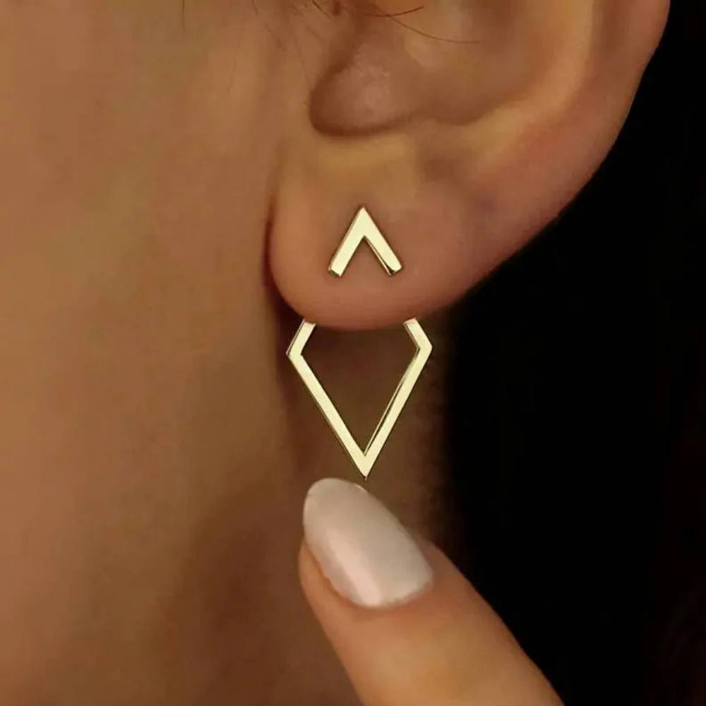 Pendientes Geométricos Sencillos, Tono Oro o Plata