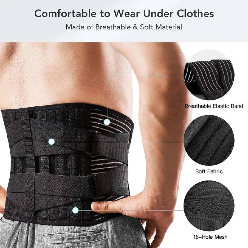 Faja Lumbar Ergonómica con Soporte de Acero Ajustable