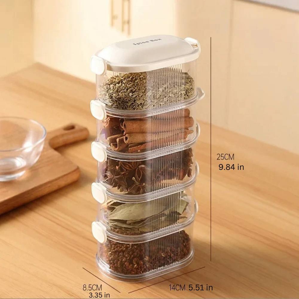 Contenedores compactos para especias de cocina