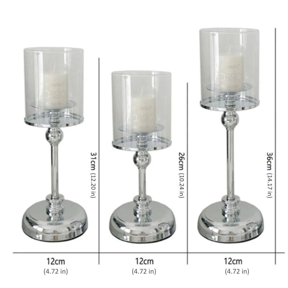 Elegante portavelas de cristal para la decoración del hogar moderno