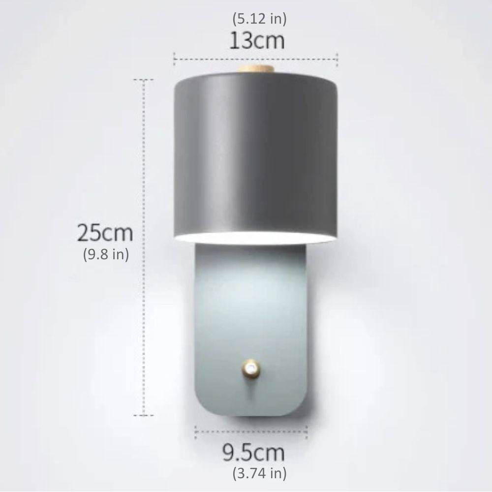 Elegante aplique de dormitorio LED con interruptor de encendido/apagado