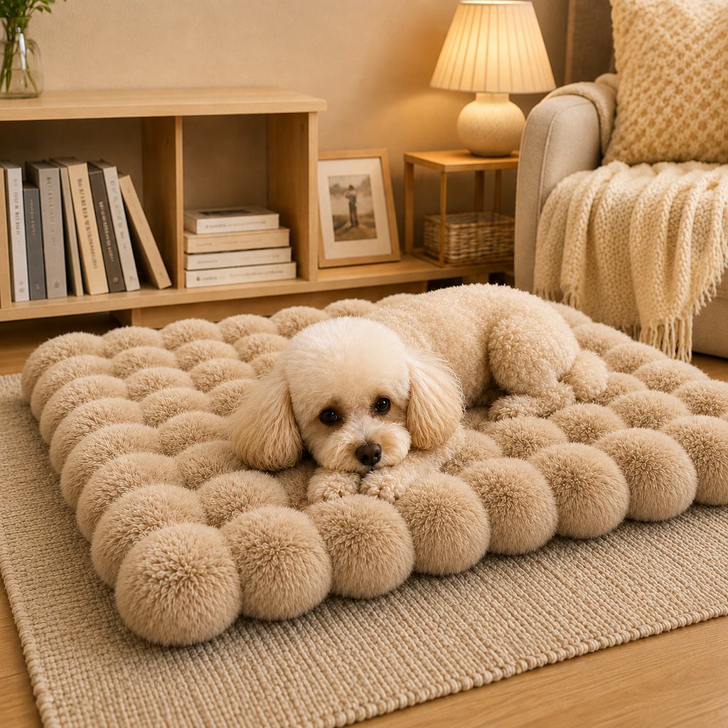 Ortekor Plush Cat Bed Mat for Indoor Naps - Non-Slip Washable Faux Fur Cushion for Cats & Small Dogs