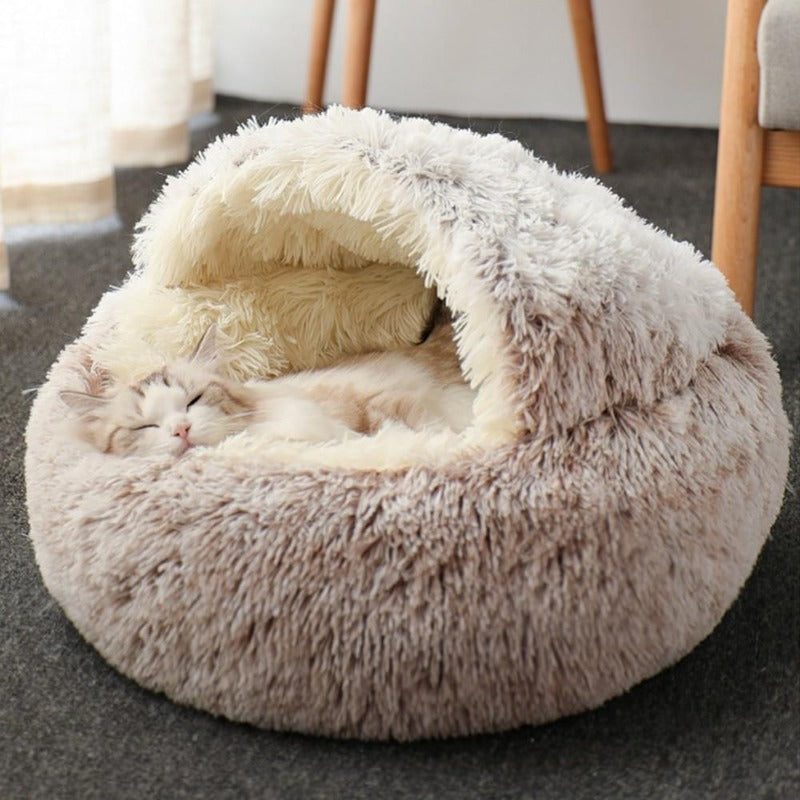 Colección Cozy | Cama tipo cueva para gatos con tela de felpa y diseño ergonómico | Refugio seguro para mayor comodidad y serenidad