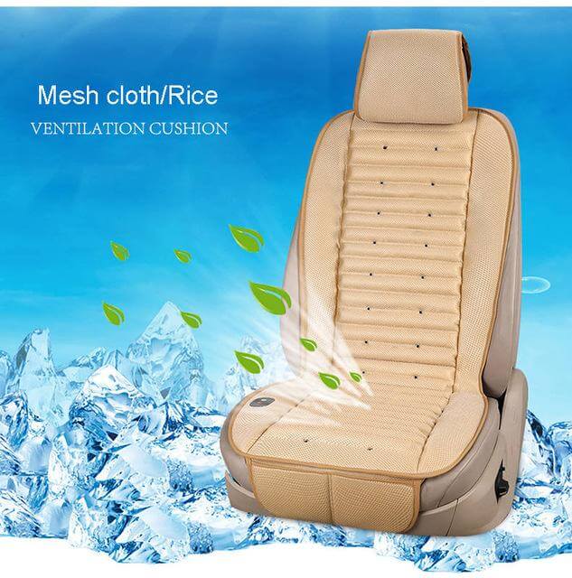 Funda para asiento de coche Ortekor Comfort Drive | Cubreasientos eléctrico con ventilador integrado | Malla transpirable y cuero para alivio en verano
