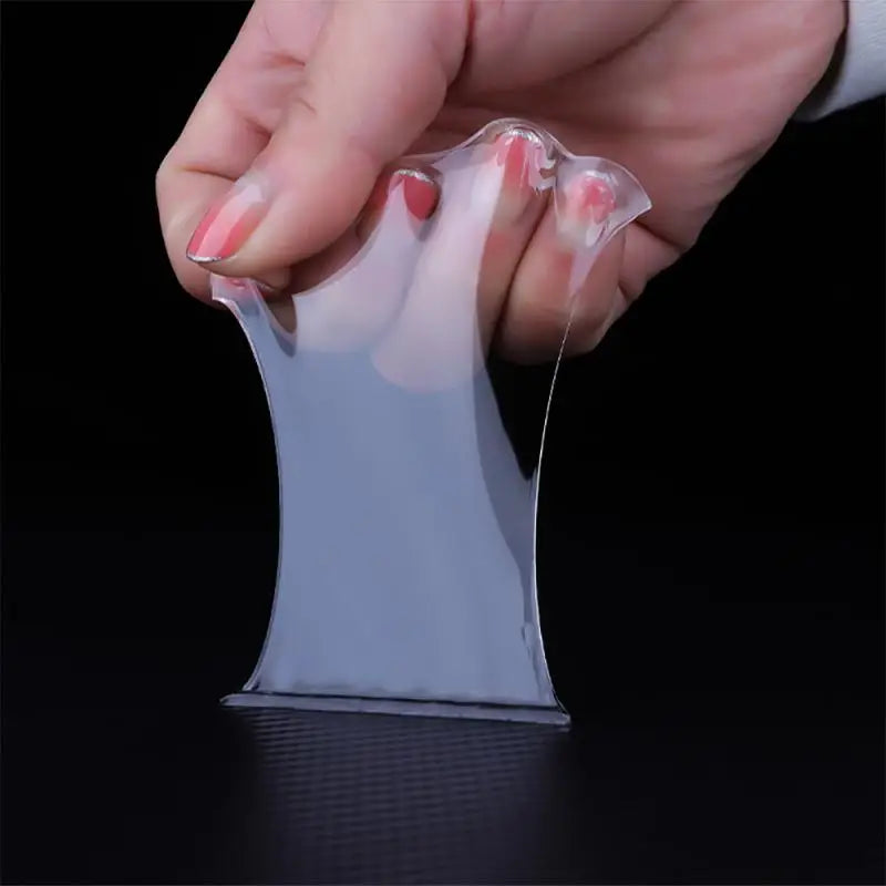 Clear Heavy-Duty Gel Adhesive Strips 1.2 in × 10 ft Roll for Wall Mounting Without Nails or Damage Removable Double-Sided Tape for Home Offi