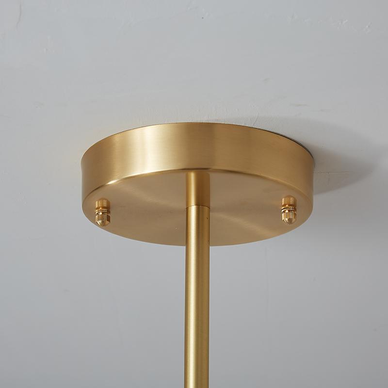 Six-Arm Brass Sputnik Chandelier 17 in Wide Mid-Century Pendant Light for Dining Room Living Room Hardwired Ceiling Fixture Dimmable Modern