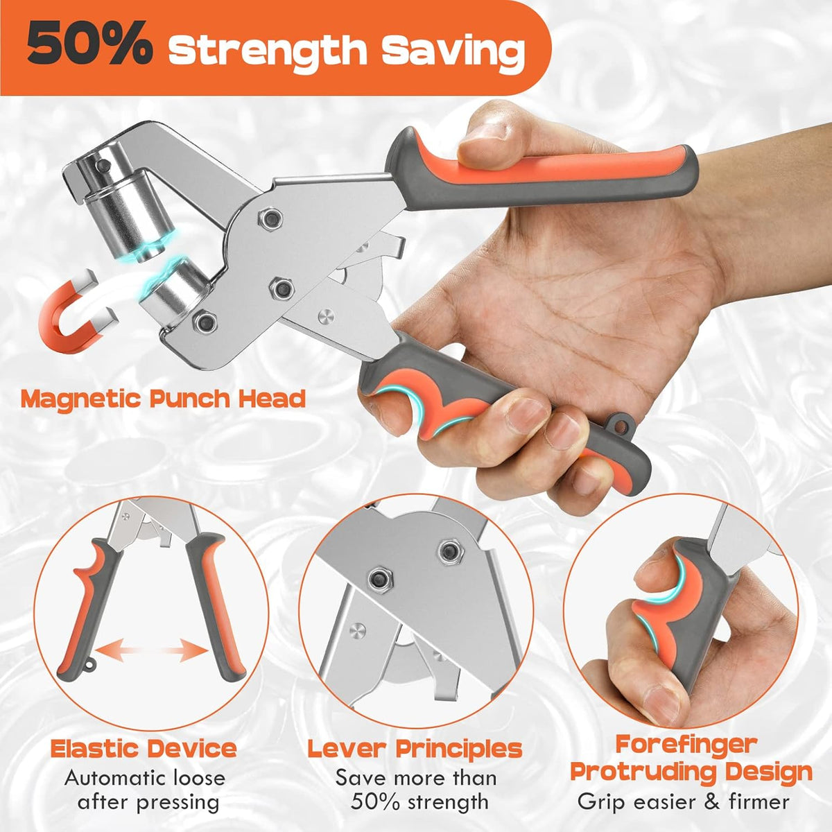 Grommet Master Kit | Heavy-Duty Grommet Tool with Double Leverage | Effortless Installation for DIY Projects