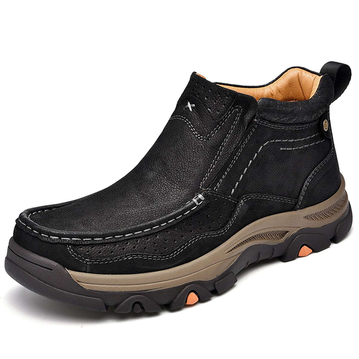 Leather High-Top Ankle Boot Orthopedic Arch Support Walking Sneakers for Men & Women | Posture Correcting Slip-On Athletic Footwear