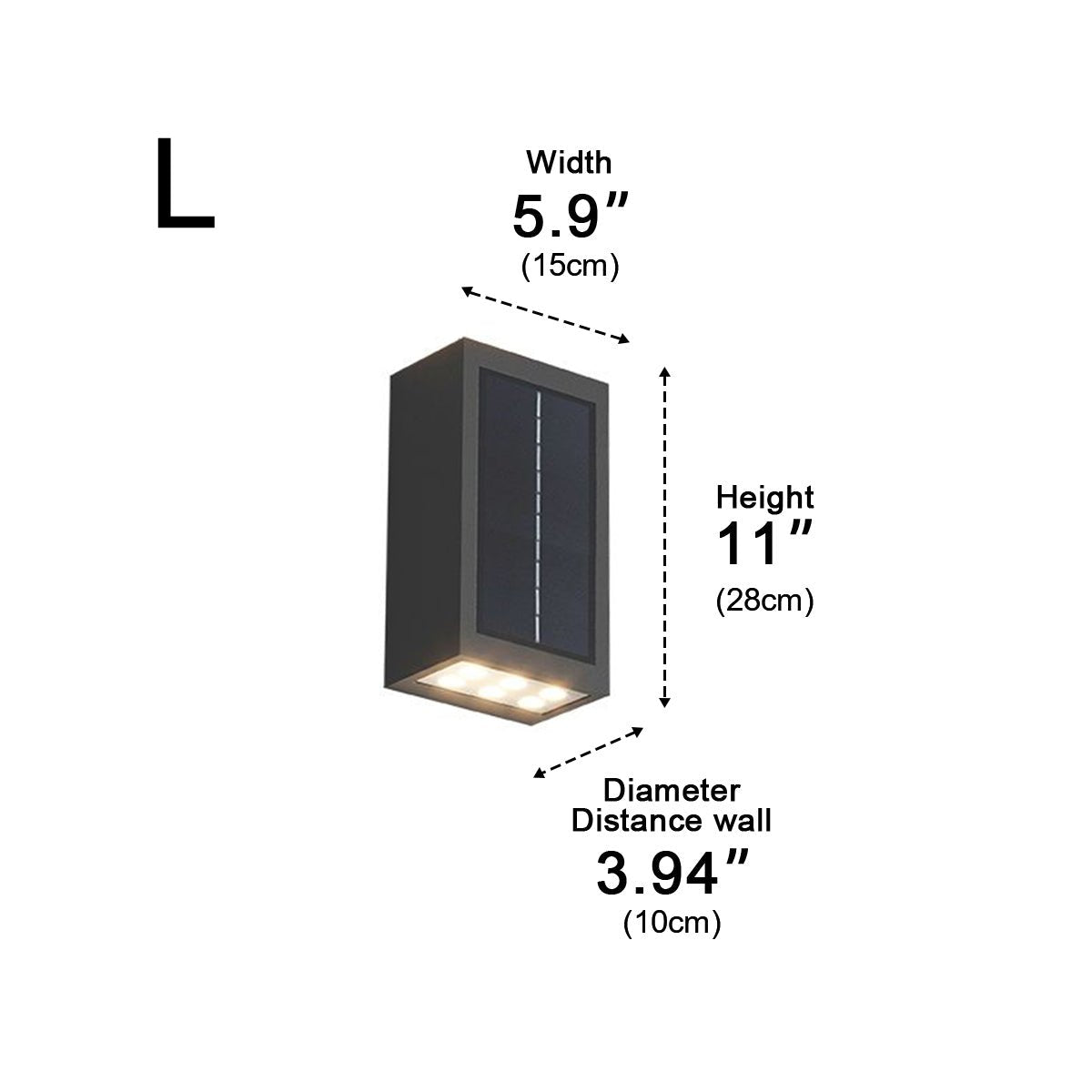 Outdoor Wall Sconce LED 8 in Architectural Up-Down Light Matte Black Aluminum Waterproof Fixture Entryway Patio Garden Pathway Driveway Exte