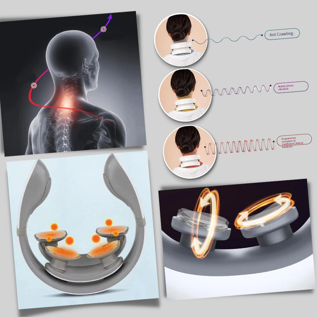 Masajeador eléctrico de cuello y hombros con intensidad ajustable | Alivio shiatsu para la tensión y relajación