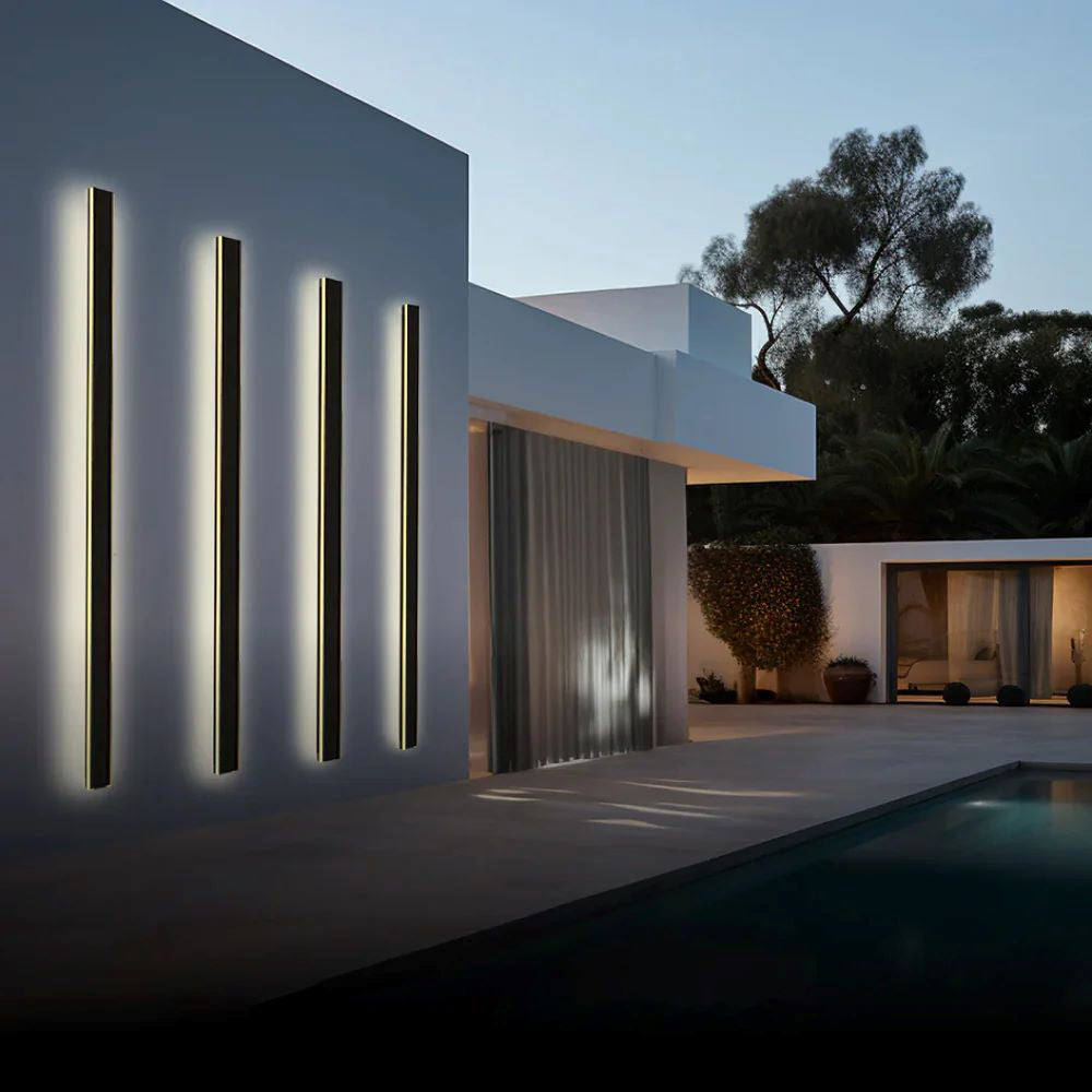 Vertical LED Exterior Light Fixture 12-59 in Aluminum Waterproof IP65 Black for Porch Entryway Pathway Garden Wall Driveway Modern Home