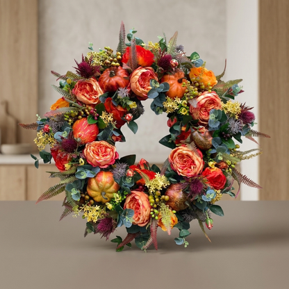 FALLWISP – Pumpkin Wreath for Charming Autumn Entryways