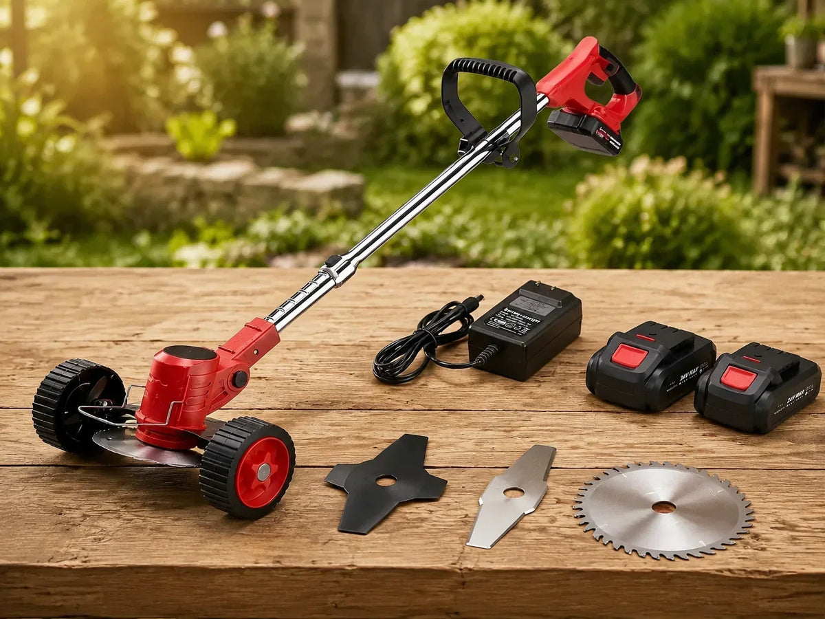 Electric Weed Eater, Electric Weed Wacker, Lawn Edger for Flower Beds, Battery Powered Grass Cutter, Brushless Battery Weed Trimmer