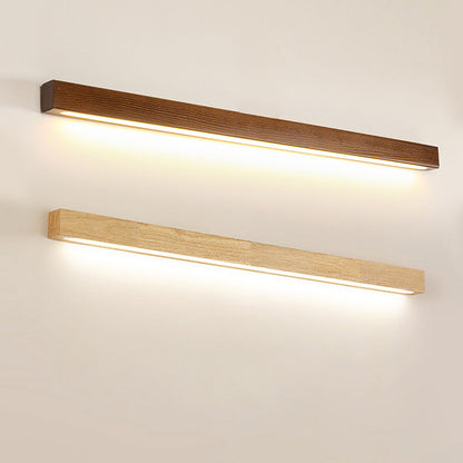 Linear LED Wood Sconce Adjustable 3-Color Temperature Vanity Mirror Light for Bathroom Bedroom Hallway Modern Nordic-Inspired Minimalist Amb