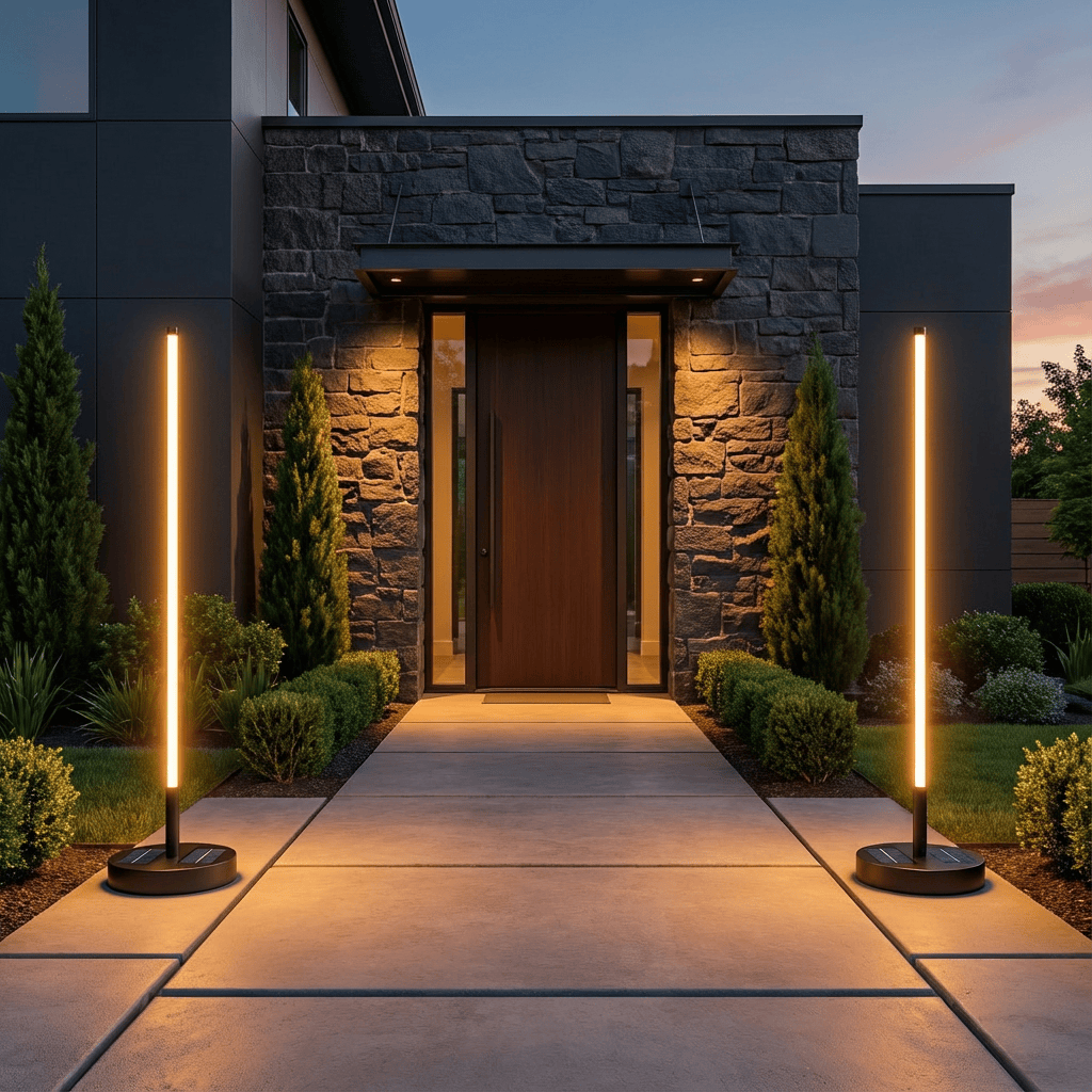 Solar-Powered Patio Floor Lamp with Wireless Charging for Outdoor Spaces