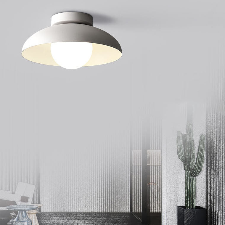 Close-to-Ceiling Metal & Glass Light Fixture 12 Inch Black for Bedrooms Entryways Low Profile Modern Overhead Lighting G9 Socket
