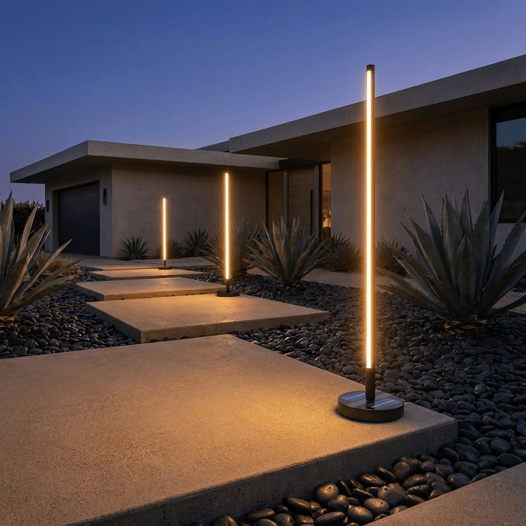 Solar-Powered Patio Floor Lamp with Wireless Charging for Outdoor Spaces