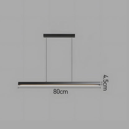 Linear Metal LED Fixture 47 in Black Kitchen Island Overhead Bar Lamp Slim Profile Adjustable Drop Modern Minimalist Style for Dining Room W