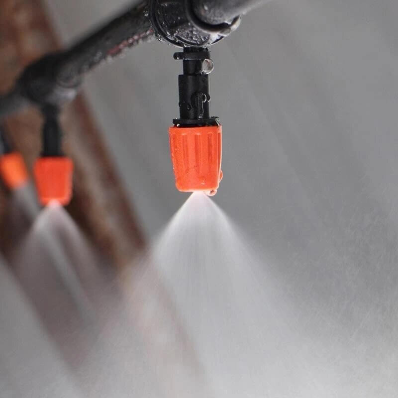 Automatic Drip Irrigation System with Adjustable Misting Nozzles for Garden, Greenhouse & Patio Watering