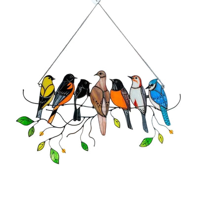 Metal Bird Window Catcher with Rainbow Glass Accents – Hanging Art Décor for Windows, Walls & Shelves