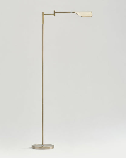 Touch-Dimming Metal Standing Lamp 53 in Tall with Integrated LED for Bedroom Living Room Reading Nook Organic Leaf Shape Warm 3000K Lighting