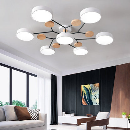 Modern Branch Sphere Semi-Flush Ceiling Light with Integrated LED for Bedrooms & Living Spaces