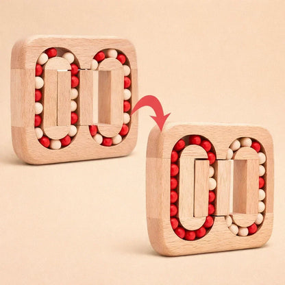 Wooden Ball-Sliding Puzzle Desktop Fidget Game for Focus and Relaxation 5.1 Inch Travel-Friendly Portable Brain Teaser Quiet Handheld Stress