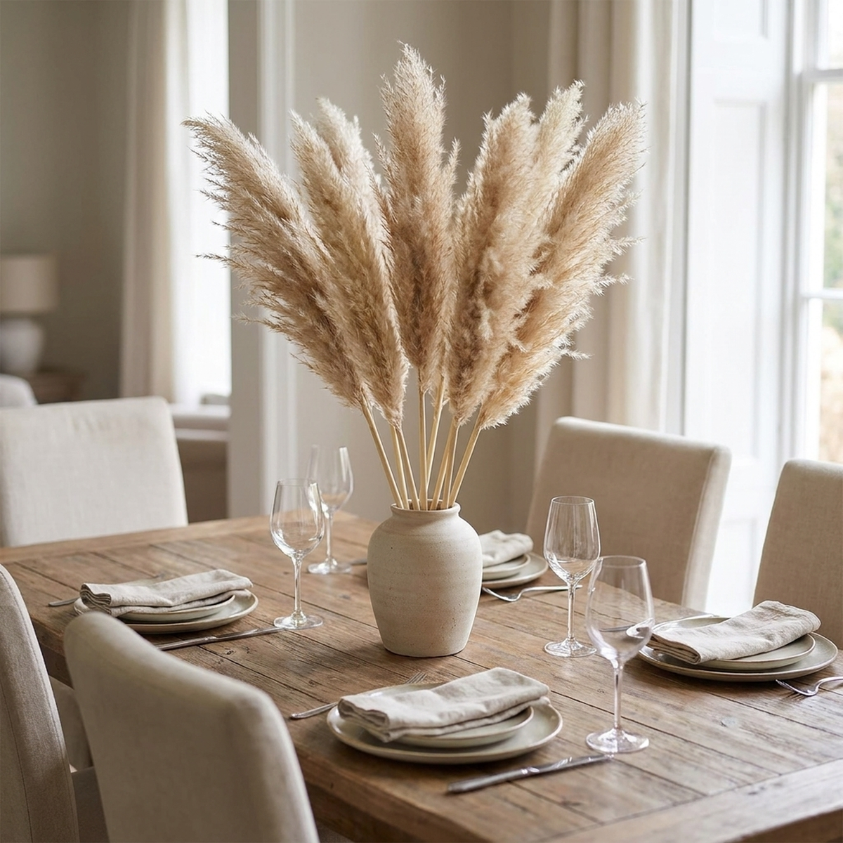 PLUMETABLE – Dried Pampas Grass Bouquet for Elegant Table Styling