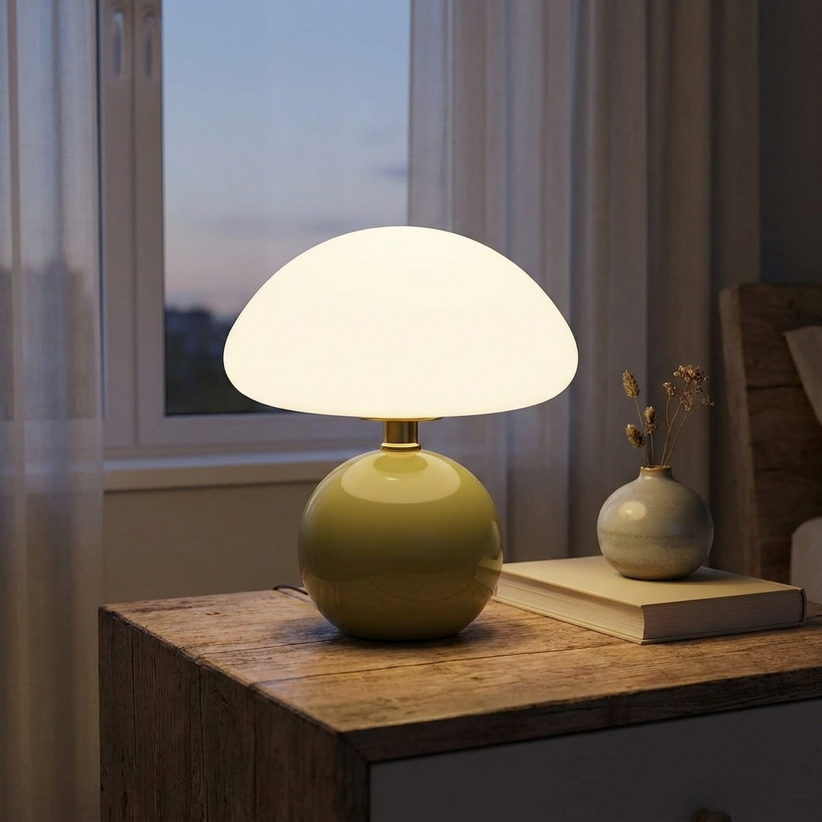 CAPLORA – Modern Mushroom Table Lamp for Gentle Ambient Glow