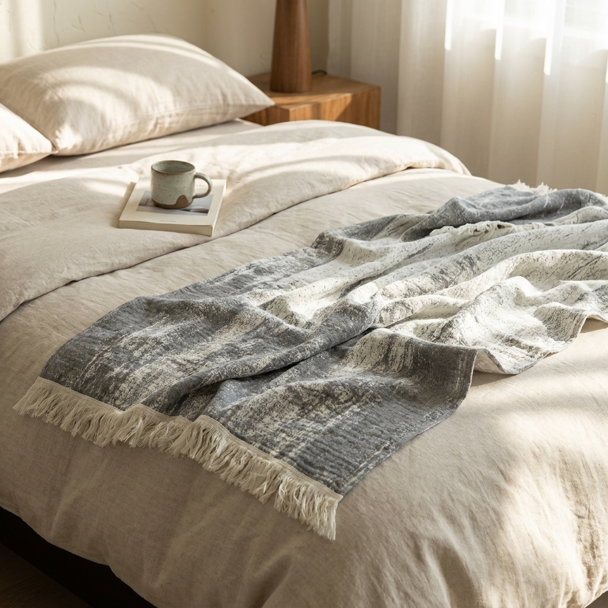BRUSHREST – Abstract Ink Blanket for Effortless Home Comfort