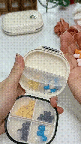 Organizador de pastillas de 7 compartimentos con sello resistente a la humedad, juego de 2