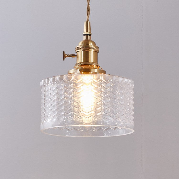 Glass Globe Hanging Ceiling Fixture Copper Accent Single Bulb Socket Asian Inspired Decor for Bedroom Entryway Dining Room Kitchen Island