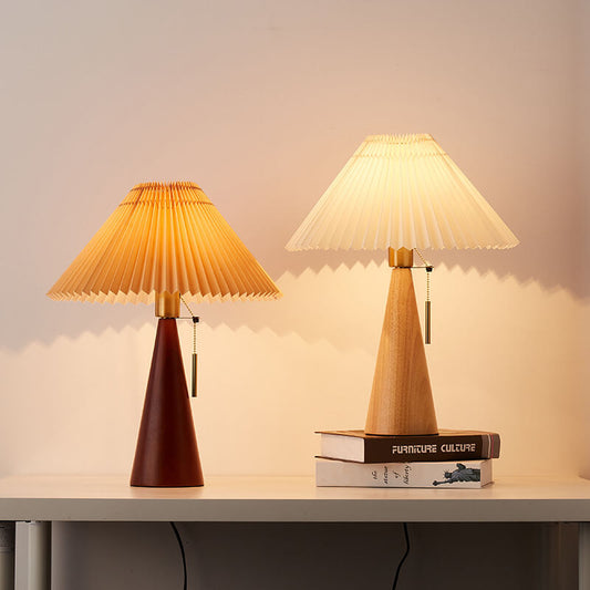 Lámpara con base de madera y pantalla de tela, casquillo E26 para dormitorio, sala de estar, mesita de noche o escritorio, iluminación ambiental, decoración de estilo asiático moderno