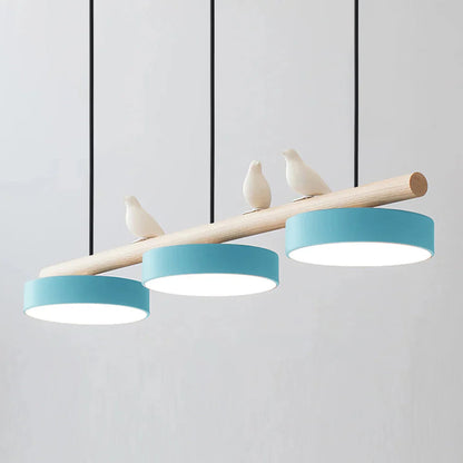 Bird Pendant Light with Adjustable Sculpture – Metal Wood Resin Modern Ceiling Lighting for Living Room Bedroom Dining Room – Dimmable LED