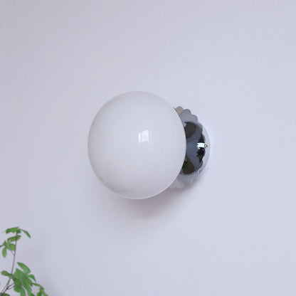 Metal & Glass Sconce Fixture 7 in Pink Beige White E26 Socket for Bedroom Office Hallway Ambient Task Lighting