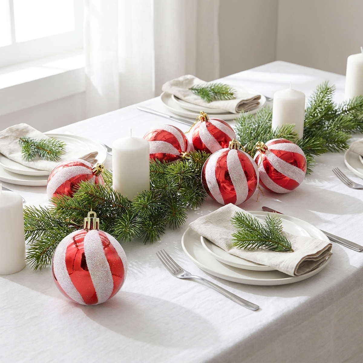 FLAKEORN – Christmas Table Baubles Set for Elegant Holiday Decor