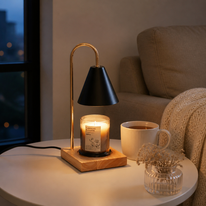 WARMELLE – Lámpara calentadora de velas con temporizador para espacios elegantes