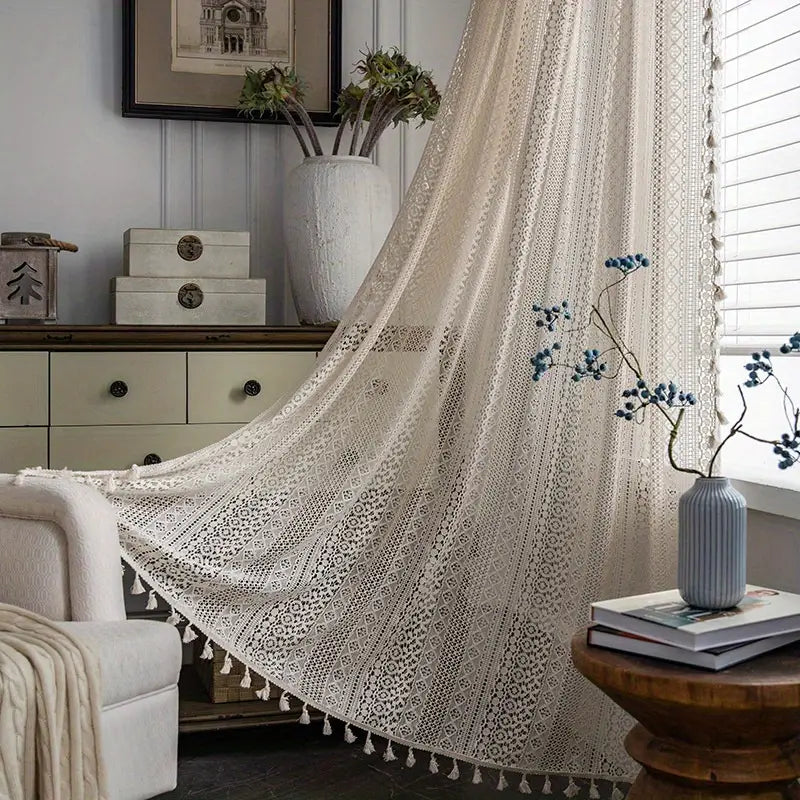 BohoLace – Crochet Tassel Curtain