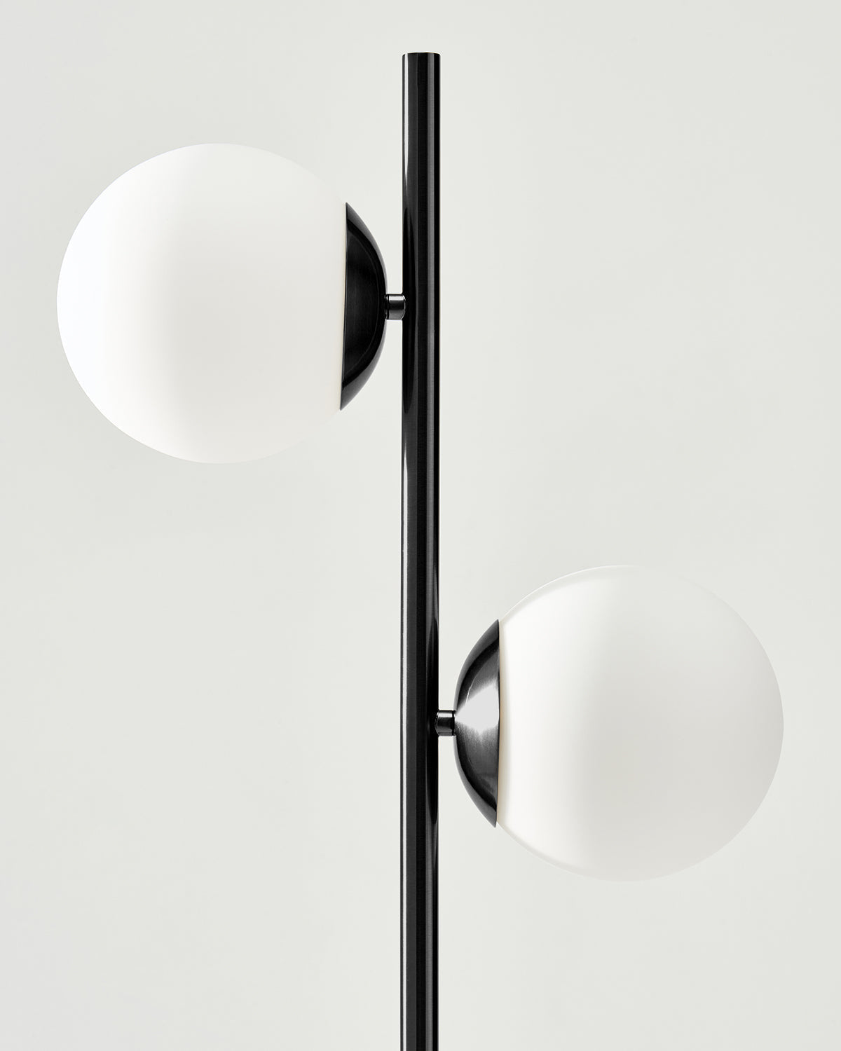 65-Inch Dual-Globe Standing Lamp White Frosted Glass Shades Metal Base Foot Switch 3000K Warm LED for Bedroom Reading Nook Corner Accent Sca