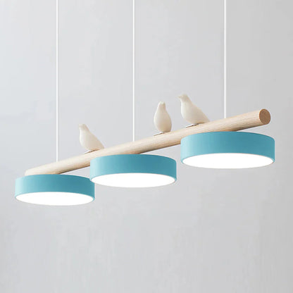 Bird Pendant Light with Adjustable Sculpture – Metal Wood Resin Modern Ceiling Lighting for Living Room Bedroom Dining Room – Dimmable LED