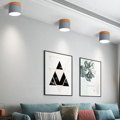 Compact Surface-Mount LED Light Fixture 4 in Round Multi-Color Adjustable Temperature for Entryways Bedrooms Overhead Lighting 7W 700 Lumens
