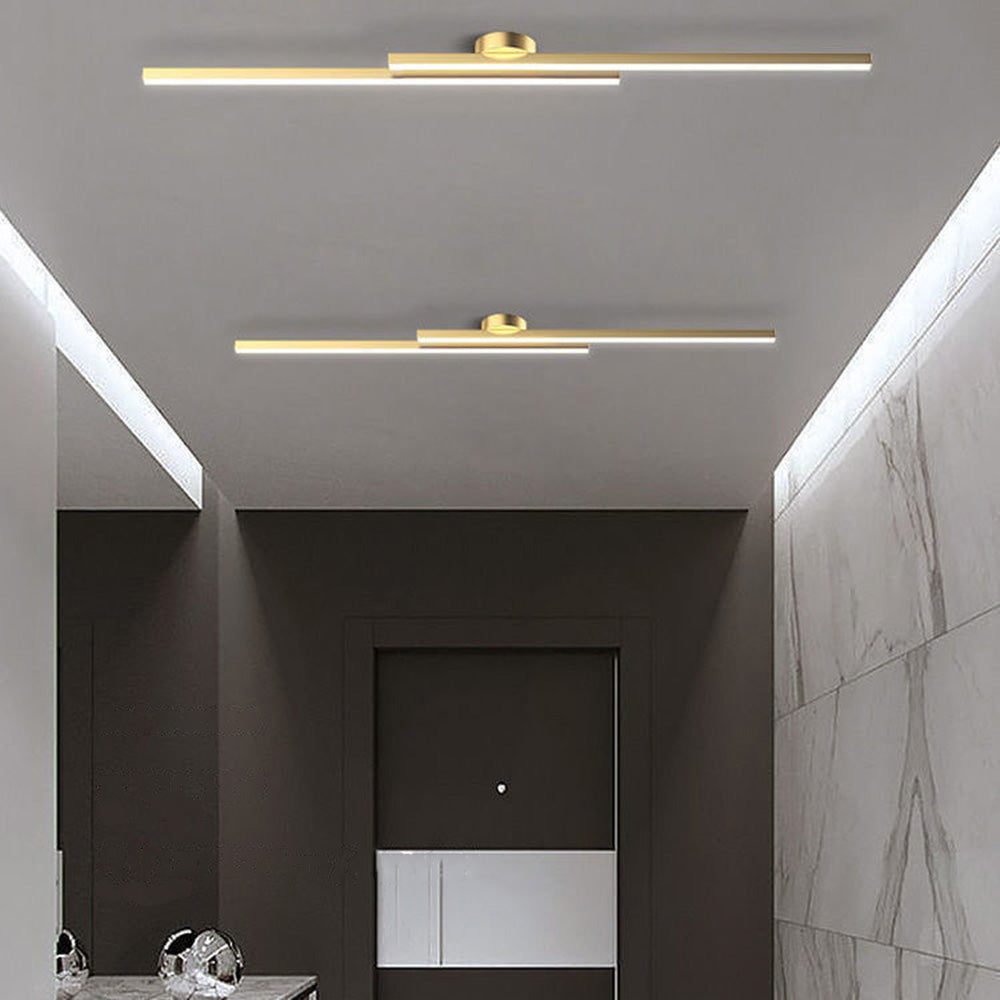 Flush Mount LED Overhead Light | Black Aluminum Linear Low-Profile Fixture for Bedrooms, Entryways & Compact Spaces | Modern Minimalist Desi