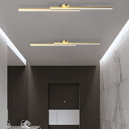 Flush Mount LED Overhead Light | Black Aluminum Linear Low-Profile Fixture for Bedrooms, Entryways & Compact Spaces | Modern Minimalist Desi