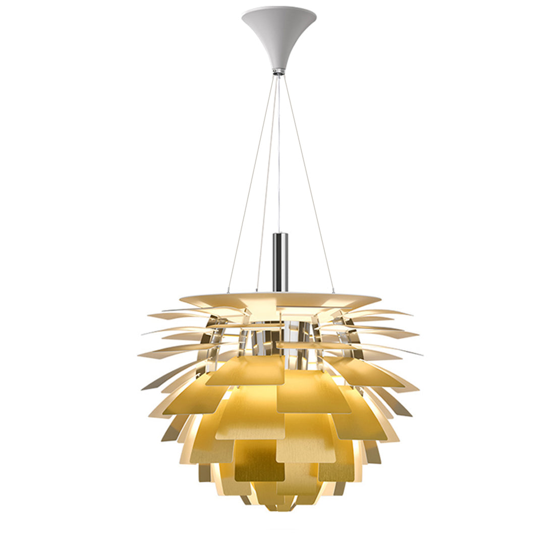 Sculptural Metal Shade Hanging Fixture 20 in Adjustable Height Overhead Lighting for Dining Room Kitchen Island Entryway Warm Glow Installat