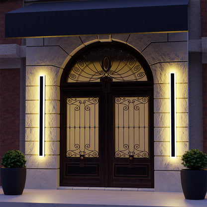 Outdoor Linear LED Wall Sconce 94.5 in Weatherproof Metal Fixture for Patio Exterior Entryway Modern Slim Profile Architecture Lighting